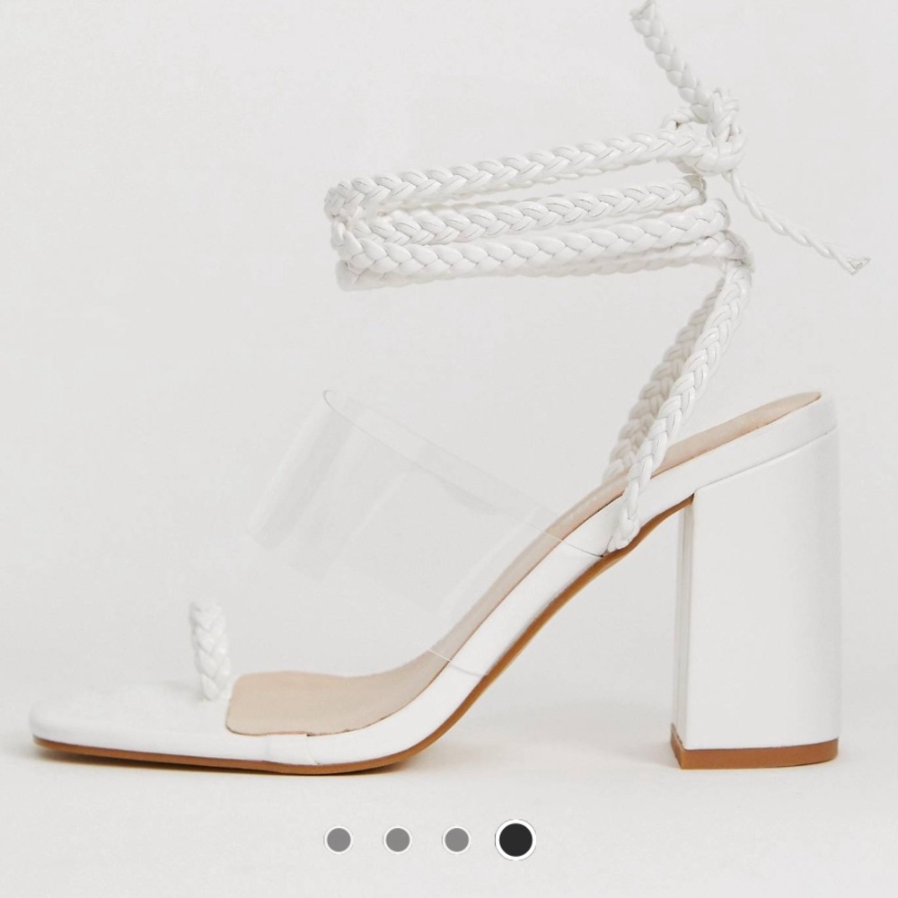 🆕 Public Desire Mia white clear detail ankle tie